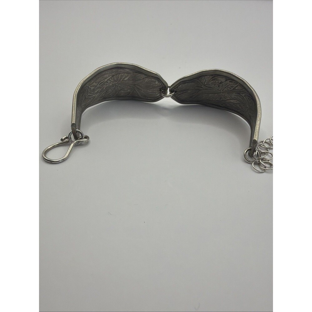 Vintage Silver Flatware Bracelet Floral Art Nouveau Spoon Handle Cuff Calla Lily - Picture 6 of 15